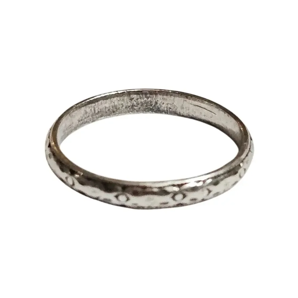 Vintage 1910-1920s Art Deco Orange Blossom Wedding Band - Picture 2 of 2